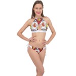 Zabaeleche Coat of Arm Cross Front Halter Bikini Set