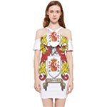 Zabaeleche Coat of Arm Shoulder Frill Bodycon Summer Dress