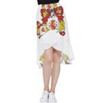 Zabaeleche Coat of Arm Frill Hi Low Chiffon Skirt