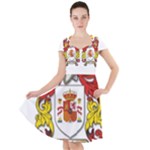 Zabaeleche Coat of Arm Cap Sleeve Midi Dress