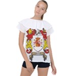 Zabaeleche Coat of Arm Ruffle Collar Chiffon Blouse