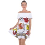 Zabaeleche Coat of Arm Off Shoulder Velour Dress