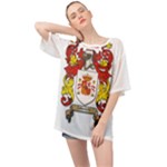 Zabaeleche Coat of Arm Oversized Chiffon Top