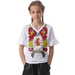 Zabaeleche Coat of Arm Kids  V-Neck Horn Sleeve Blouse