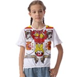 Zabaeleche Coat of Arm Kids  Cuff Sleeve Scrunch Bottom Tee