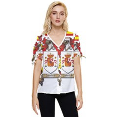 Bow Sleeve Button Up Top 