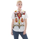 Zabaeleche Coat of Arm Women s Short Sleeve Pocket Shirt