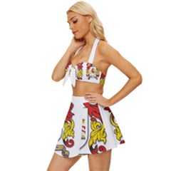 Vintage Style Bikini Top and Skirt Set  