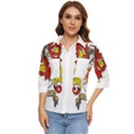Zabaeleche Coat of Arm Women s Quarter Sleeve Pocket Shirt