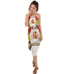 Zabaeleche Coat of Arm Waist Tie Cover Up Chiffon Dress