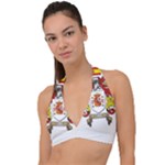 Zabaeleche Coat of Arm Halter Plunge Bikini Top
