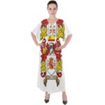Zabaeleche Coat of Arm V-Neck Boho Style Maxi Dress