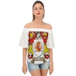 Zabaeleche Coat of Arm Off Shoulder Short Sleeve Top