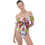 Zabaeleche Coat of Arm Frill Detail One Piece Swimsuit