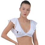 Zabaeleche Coat of Arm Plunge Frill Sleeve Bikini Top