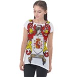 Zabaeleche Coat of Arm Cap Sleeve High Low Top