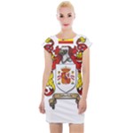 Zabaeleche Coat of Arm Cap Sleeve Bodycon Dress