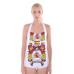 Zabaeleche Coat of Arm Boyleg Halter Swimsuit  from ArtsNow.com
