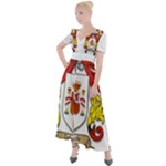 Zabaeleche Coat of Arm Button Up Short Sleeve Maxi Dress