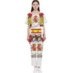 Zabaeleche Coat of Arm Batwing Lightweight Chiffon Jumpsuit