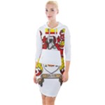 Zabaeleche Coat of Arm Quarter Sleeve Hood Bodycon Dress
