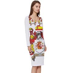 Long Sleeve V-Neck Bodycon Dress  