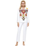 Zabaeleche Coat of Arm Womens  Long Sleeve Velvet Pocket Pajamas Set
