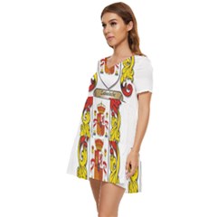Tiered Short Sleeve Babydoll Dress 