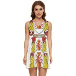 Zabaeleche Coat of Arm Tiered Sleeveless Mini Dress