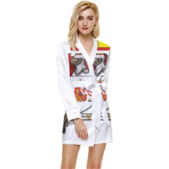Long Sleeve Satin Robe 