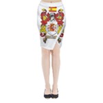 Zabaeleche Coat of Arm Midi Wrap Pencil Skirt