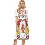 Zabaeleche Coat of Arm Button Top Knee Length Dress