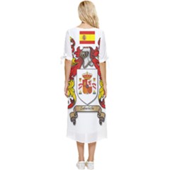 Bow Sleeve Chiffon Midi Dress 