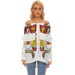 Off Shoulder Chiffon Pocket Shirt 