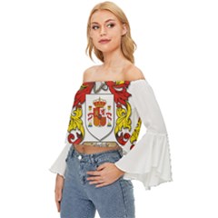 Off Shoulder Flutter Bell Sleeve Top 