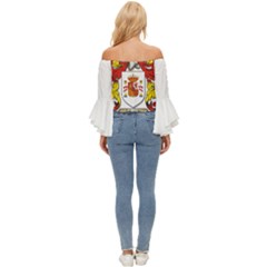 Off Shoulder Flutter Bell Sleeve Top 