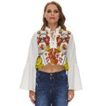 Zabaeleche Coat of Arm Boho Long Bell Sleeve Top