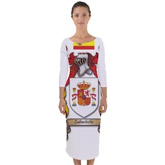 Quarter Sleeve Midi Bodycon Dress 