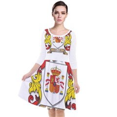 Quarter Sleeve Waist Band Dress 
