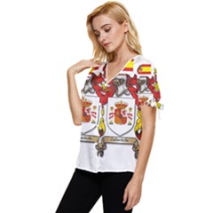 Bow Sleeve Button Up Top 