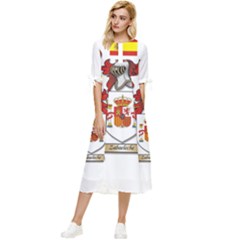 Bow Sleeve Chiffon Midi Dress 
