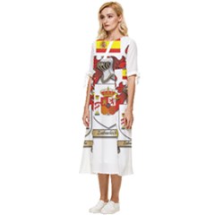 Bow Sleeve Chiffon Midi Dress 