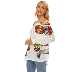 Off Shoulder Chiffon Pocket Shirt 