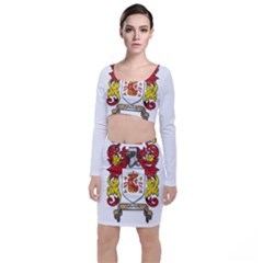 Long Sleeve Crop Top & Bodycon Skirt Set 