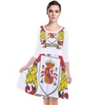 Zabaeleche Coat of Arm Quarter Sleeve Waist Band Dress