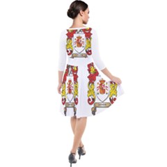 Quarter Sleeve Waist Band Dress 