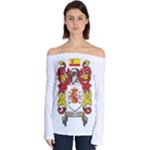 Zabaeleche Coat of Arm Off Shoulder Long Sleeve Top