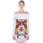 Zabaeleche Coat of Arm Long Sleeve Off Shoulder Dress