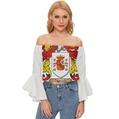 Off Shoulder Flutter Bell Sleeve Top 