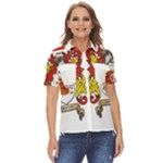 Zabaeleche Coat of Arm Women s Short Sleeve Double Pocket Shirt